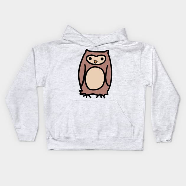 Brown Owl Kids Hoodie by saradaboru